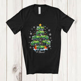 MacnyStore - Personalized Custom Name Garbage Truck Christmas Tree; Amusing X-mas Lights Snow Driver T-Shirt