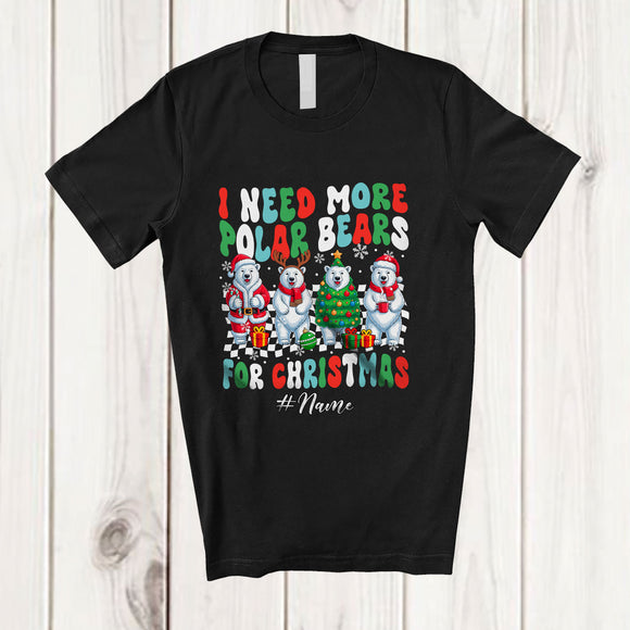 MacnyStore - Personalized Custom Name I Need More Polar Bears; Lovely Christmas Groovy Collection Animal T-Shirt