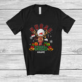 MacnyStore - Personalized Custom Name Nurse Crew; Amazing Christmas Red Green Plaid Reindeer Face T-Shirt