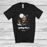 MacnyStore - Personalized Santa Sloth Riding Orca Reindeer; Lovely Christmas Custom Name Sea Animal T-Shirt