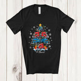 MacnyStore - Personalized Custom Name Truck Christmas Tree; Amusing X-mas Lights Snow Truck Driver T-Shirt