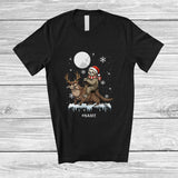 MacnyStore - Personalized Santa Sloth Riding Otter Reindeer; Lovely Christmas Custom Name Sea Animal T-Shirt