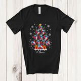MacnyStore - Personalized Custom Name Volleyball Christmas Tree Lights; Joyful Sport Playing Player Team T-Shirt
