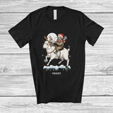 MacnyStore - Personalized Santa Sloth Riding Sheep Reindeer; Lovely Christmas Custom Name Farmer T-Shirt