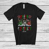 MacnyStore - Personalized Custom Name Merry Christmas; Joyful Three Plaid Hands ASL Sign Language T-Shirt