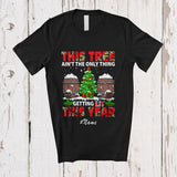 MacnyStore - Personalized Custom Name This Tree Ain't Only Thing Lit; Joyful Christmas Beer Bottle Drinking T-Shirt