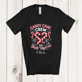 MacnyStore - Personalized Custom Name Candy Cane Crew Stick Together; Lovely Christmas Candy Canes Heart Shape T-Shirt
