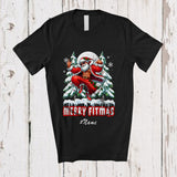 MacnyStore - Personalized Custom Name Fitmas; Merry Christmas Moon Tree Santa Dancing T-Shirt