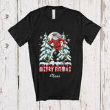 MacnyStore - Personalized Custom Name Fitmas; Merry Christmas Moon Tree Santa Running T-Shirt