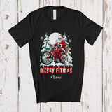 MacnyStore - Personalized Custom Name Fitmas; Merry Christmas Moon Tree Santa Cycling T-Shirt