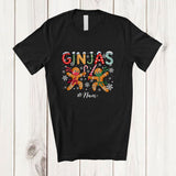 MacnyStore - Personalized Custom Name Ginjas; Humorous Christmas Gingerbread Ninjas Snow; Baking Baker T-Shirt