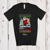 MacnyStore - Personalized Custom Name Fitmas; Merry Christmas Tree Sweater Santa Running T-Shirt