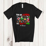 MacnyStore - Personalized Custom Name Run On Cocktail Christmas Cheer; Joyful Santa Elf Cocktail; Drinking T-Shirt