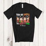 MacnyStore - Personalized Custom Name Run On Coffee And Christmas Cheer; Joyful Santa Elf Coffee; Family T-Shirt