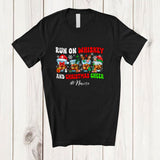 MacnyStore - Personalized Custom Name Run On Whiskey Christmas Cheer; Joyful Santa Elf Whiskey; Drinking T-Shirt