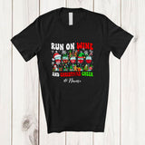 MacnyStore - Personalized Custom Name Run On Wine And Christmas Cheer; Joyful Santa Elf Wine; Drinking T-Shirt