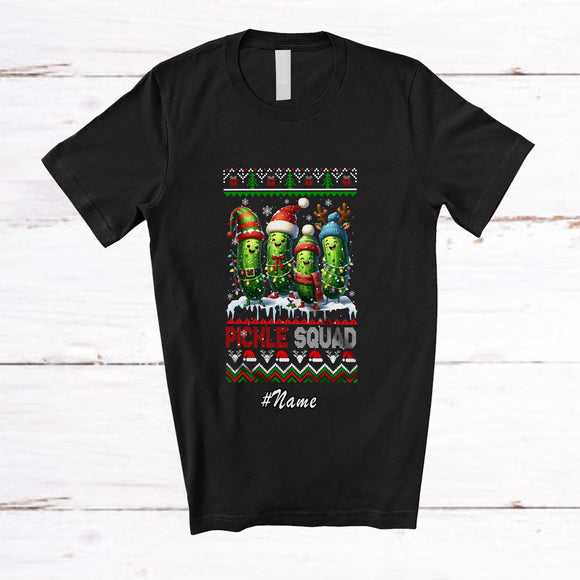 MacnyStore - Personalized Custom Name Pickle Squad; Awesome Christmas Sweater Pickle; Friends Family T-Shirt