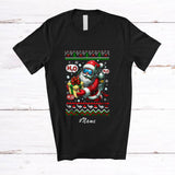 MacnyStore - Personalized Custom Name Santa Scuba Diver; Humorous Christmas Sweater Scuba Driving T-Shirt
