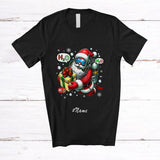 MacnyStore - Personalized Custom Name Santa Scuba Diver; Humorous Christmas Santa Scuba Driving T-Shirt