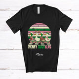 MacnyStore - Personalized Custom Name Merry Duckmas; Lovely Christmas Pink Ducks Vintage Retro; Farmer T-Shirt