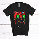 MacnyStore - Personalized Custom Name Science Teacher; Joyful Christmas Santa Teacher Chemistry Elements T-Shirt