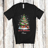 MacnyStore - Personalized Custom Name Merry Christmas; Lovely Santa Starfish On X-mas Tree; Sea Animal T-Shirt