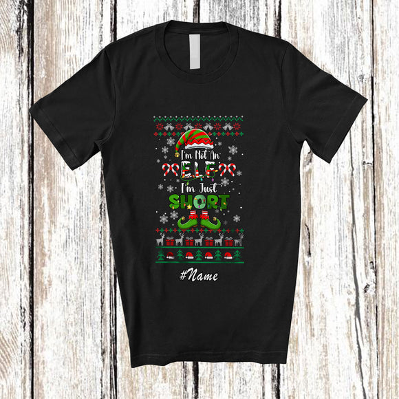 MacnyStore - Personalized Custom Name I'm Not An Elf Just Short; Fantastic Christmas Sweater X-mas Family T-Shirt