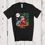 MacnyStore - Personalized Custom Name Santa Drink Coconut; Amazing Christmas Tropical Hawaii Afro Santa Beach T-Shirt