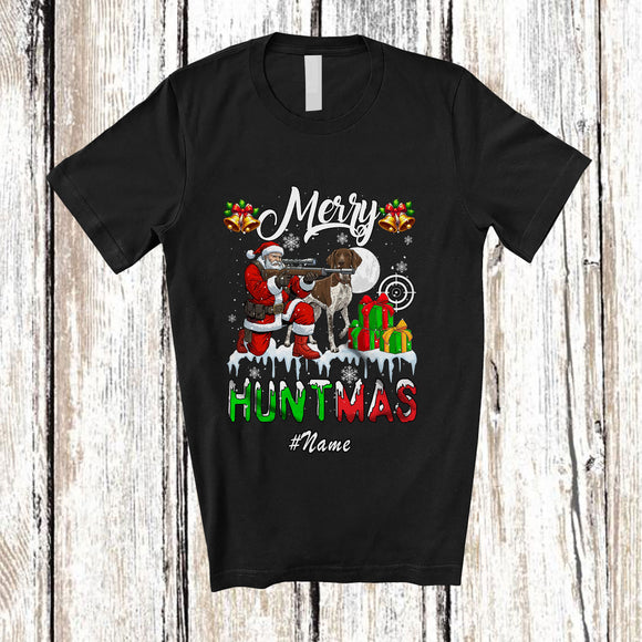 MacnyStore - Personalized Custom Name Merry Huntmas; Amazing Christmas Hunter Hunting Santa Group T-Shirt