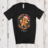 MacnyStore - Personalized Custom Name Spicy And Caffeinated; Cheerful Christmas Gingerbread Coffee; Baker T-Shirt