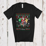 MacnyStore - Personalized Custom Name Santa Riding Reindeer Cockatiel Bird; Lovely Christmas Sweater Family T-Shirt