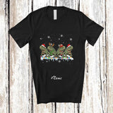 MacnyStore - Personalized Custom Name Four Santa Elf Tuataras; Adorable Christmas Lights Tuatara Animal T-Shirt