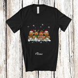 MacnyStore - Personalized Custom Name Four Santa Elf Bearded Dragons; Adorable Christmas Lights Animal T-Shirt