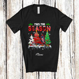 MacnyStore - Personalized Custom Name This The Season; Joyful Christmas Tree Hockey Player Team T-Shirt
