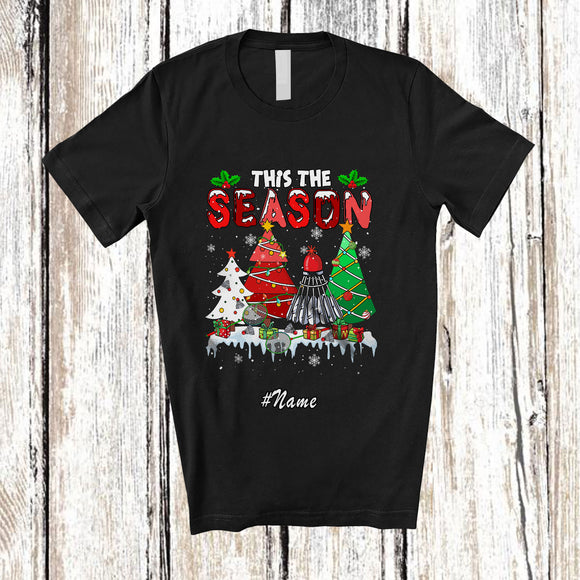 MacnyStore - Personalized Custom Name This The Season; Joyful Christmas Tree Badminton Player Team T-Shirt