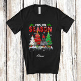 MacnyStore - Personalized Custom Name This The Season; Joyful Christmas Tree Badminton Player Team T-Shirt