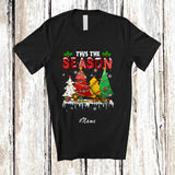 MacnyStore - Personalized Custom Name This The Season; Joyful Christmas Tree Softball Player Team T-Shirt