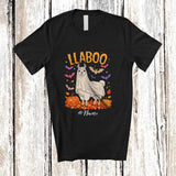 MacnyStore - Personalized Custom Name LlaBoo; Humorous Halloween Llama Alpaca Boo Ghost; Family T-Shirt