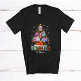 MacnyStore - Personalized Custom Name English Christmas Tree; Colorful X-mas Lights Teacher Students T-Shirt