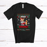 MacnyStore - Personalized Custom Name Merry Corgmas; Lovely Christmas Sweater Corgi Santa Reindeer T-Shirt