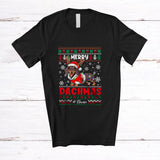 MacnyStore - Personalized Custom Name Merry Dachmas; Lovely Christmas Sweater Dachshund Santa Reindeer T-Shirt