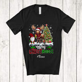 MacnyStore - Personalized Custom Name Christmoose; Lovely Christmas Tree Plaid Reindeer Moose Gnome T-Shirt