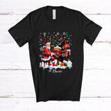 MacnyStore - Personalized Custom Name Santa Playing Piano; Cheerful Christmas Light Musical Instrument Player T-Shirt