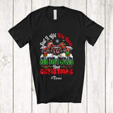 MacnyStore - Personalized Custom Name Girl Who Loves Her Dirt Bike Christmas; Amazing X-mas Plaid Lights T-Shirt