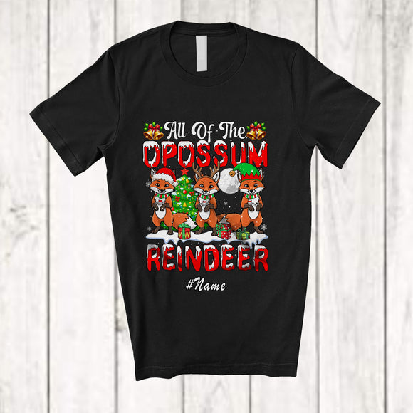 MacnyStore - Personalized Custom Name All Of The Fox Reindeer; Adorable Christmas Animal Lover T-Shirt