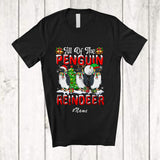 MacnyStore - Personalized Custom Name All Of The Penguin Reindeer; Adorable Christmas Animal Lover T-Shirt