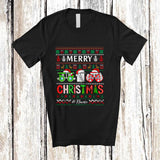 MacnyStore - Personalized Custom Name Merry Christmas; Joyful X-mas Sweater Santa Glasses Optician T-Shirt