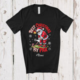 MacnyStore - Personalized Custom Name Best Christmas By Par; Amazing Santa Playing Golf Player T-Shirt