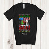 MacnyStore - Personalized Custom Name Nice To The American; Amazing Christmas Sweater Santa Snowman T-Shirt