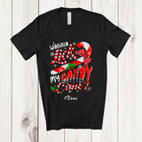 MacnyStore - Personalized Custom Name Wanna Lick My Candy Cane; Sarcastic Christmas Rude; Family T-Shirt